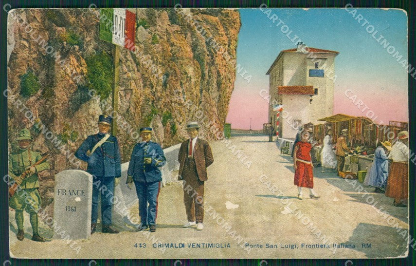 Imperia Ventimiglia Grimaldi Ponte San Luigi Frontiera ABRASA cartolina KV5943 – fronte