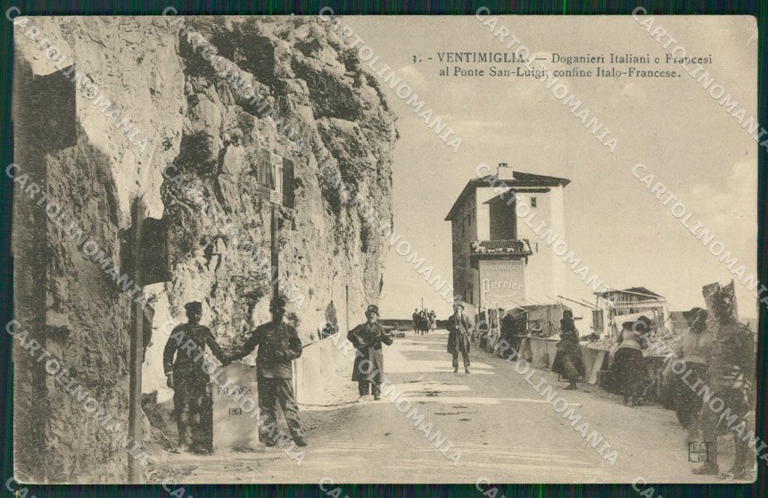 Imperia Ventimiglia Grimaldi Ponte San Luigi Frontiera PIEGA cartolina KV5945 – fronte