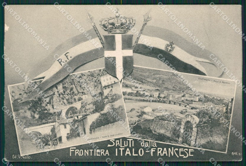 Imperia Ventimiglia Grimaldi Frontiera Saluti da ABRASA cartolina KV5983 – fronte