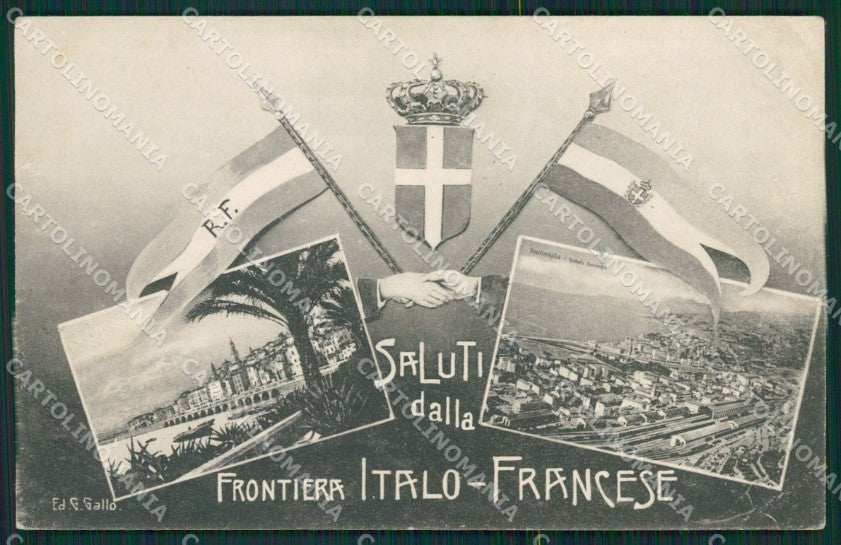 Imperia Ventimiglia Grimaldi Frontiera Saluti da PIEGA cartolina KV5986 – fronte