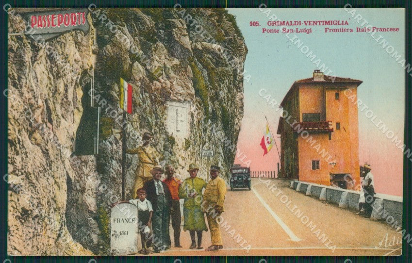 Imperia Ventimiglia Grimaldi Ponte San Luigi Frontiera Auto cartolina KV5989 – fronte