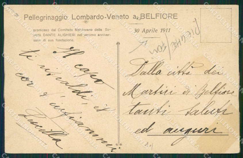Mantova Belfiore PIEGHE FORI cartolina KV6036 – retro