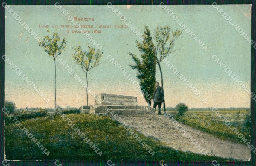 Mantova Belfiore PIEGHE FORI STRAPPINI RIPARATA cartolina KV6037 – fronte
