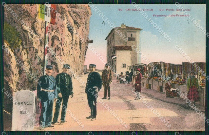 Imperia Ventimiglia Grimaldi Ponte San Luigi Frontiera ABRASA cartolina KV6070 – fronte