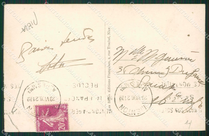 Imperia Ventimiglia Grimaldi Balzi Rossi Frontiera PIEGA Foto cartolina KV6088 – retro