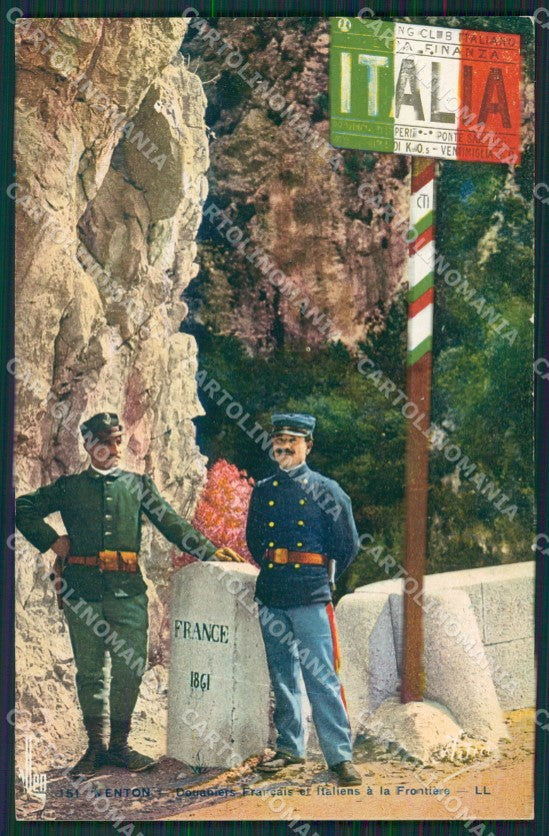 Francia Menton Mentone Frontiera cartolina KV6102 – fronte