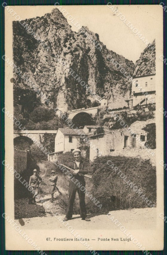 Imperia Ventimiglia Grimaldi Ponte San Luigi Frontiera PIEGHE cartolina KV6103 – fronte