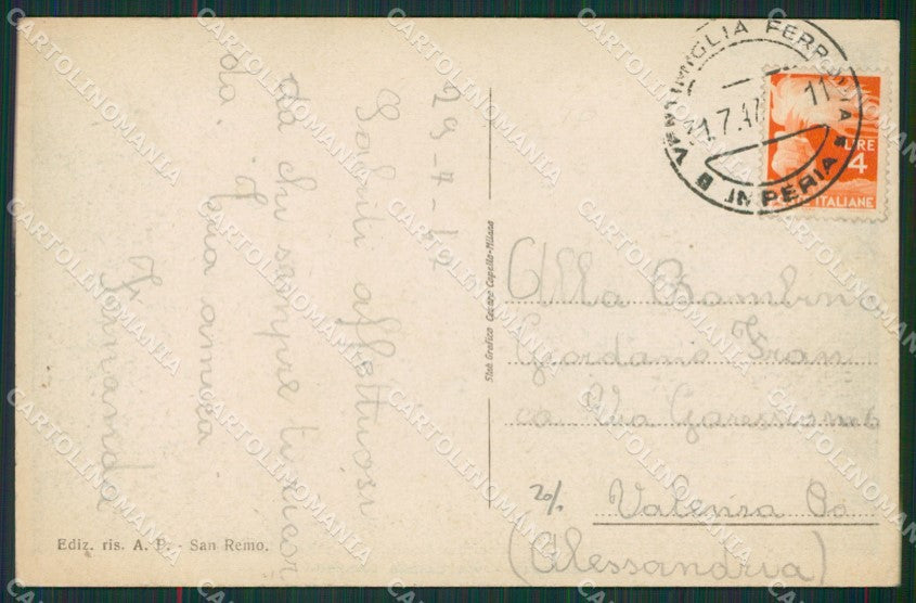 Imperia Ventimiglia cartolina KV6109 – retro