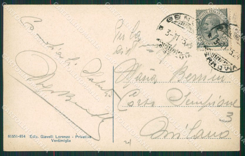Imperia Ventimiglia cartolina KV6113 – retro