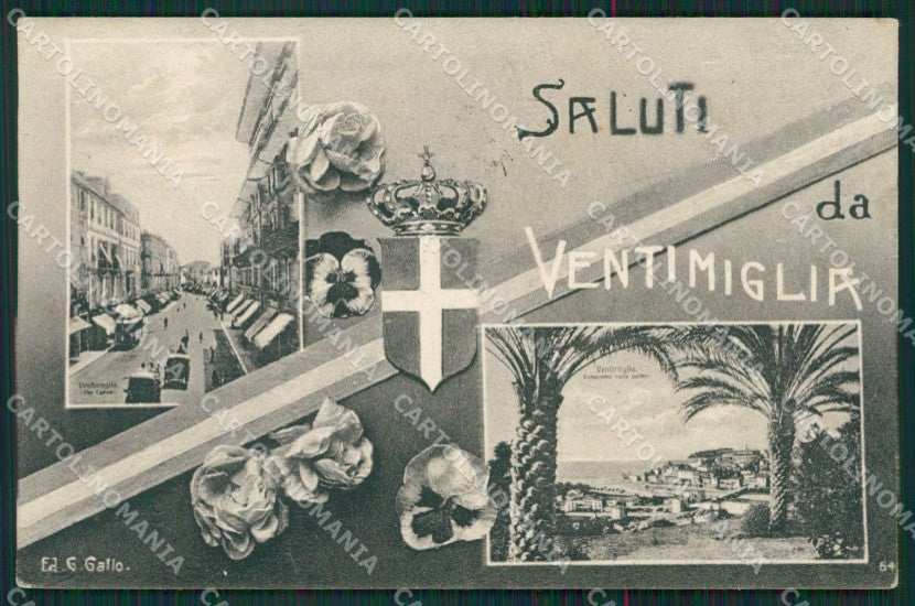 Imperia Ventimiglia Saluti da cartolina KV6121 – fronte