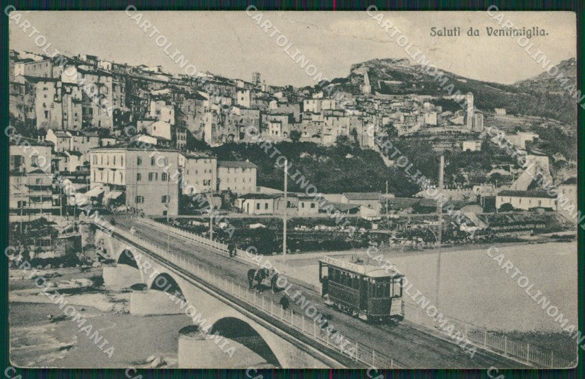 Imperia Ventimiglia Tram STRAPPINO PIEGA cartolina KV6126 – fronte