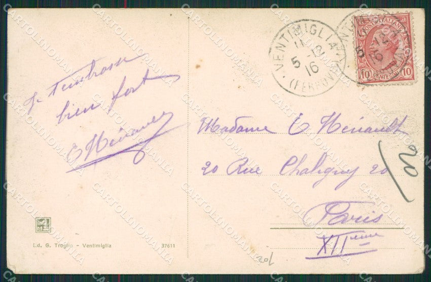 Imperia Ventimiglia Cavo Marina cartolina KV6128 – retro