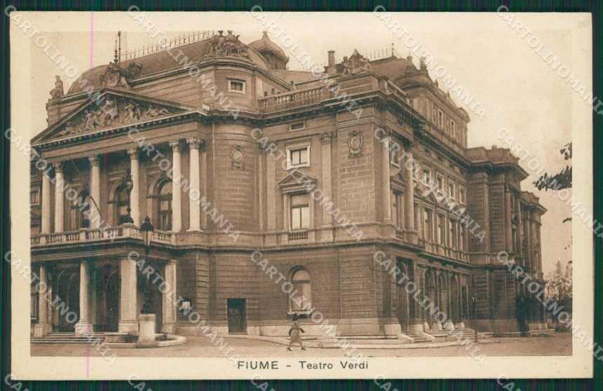 Croazia Fiume Teatro cartolina KV6147 – fronte
