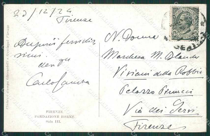 Firenze Città Fondazione Horne cartolina KV6158 – retro