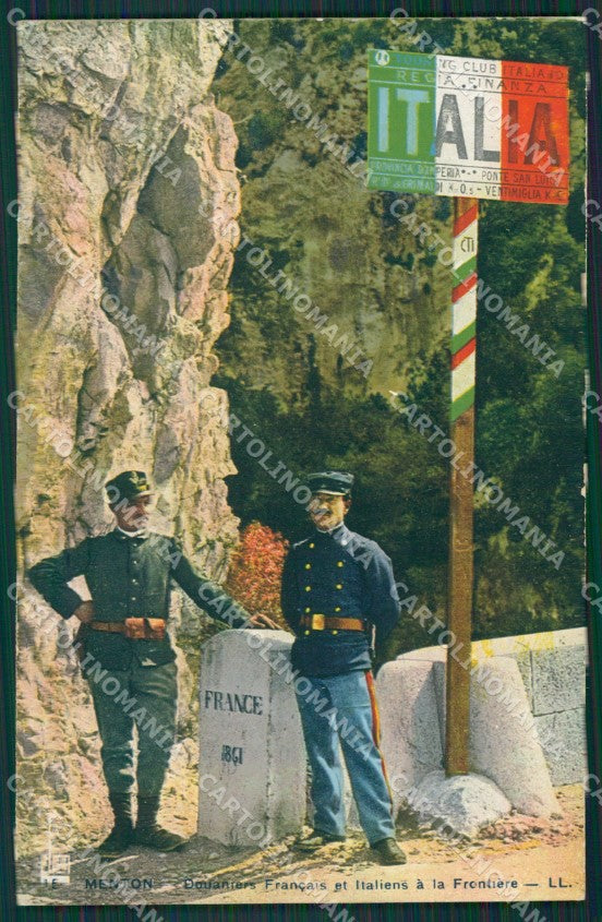 Francia Menton Mentone Frontiera cartolina KV6186 – fronte