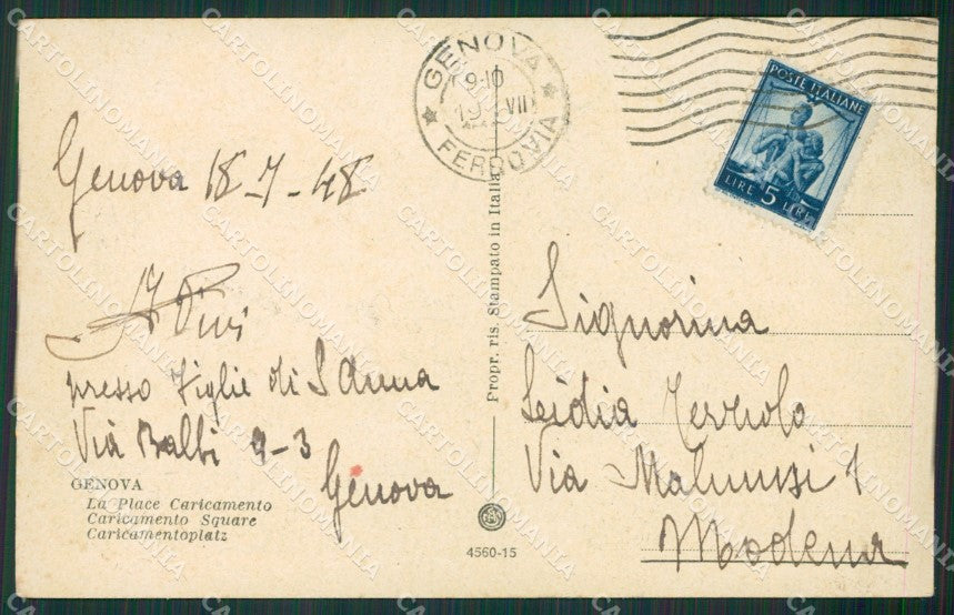 Genova Città cartolina KV6196 – retro