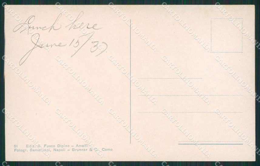 Salerno Amalfi cartolina KV6210 – retro