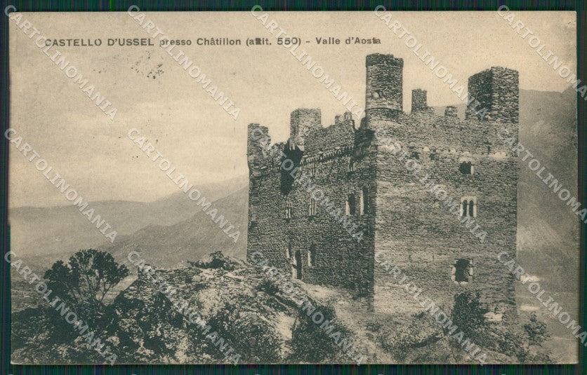 Aosta Chatillon Ussel Castello di Genta cartolina KV6215 – fronte