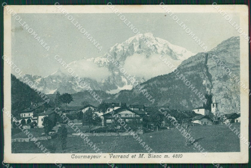 Aosta Courmayeur Verrand PIEGA cartolina KV6249 – fronte