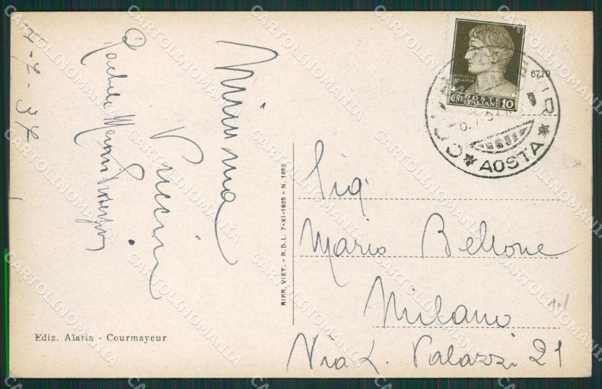 Aosta Courmayeur Guérison Santuario di cartolina KV6252 – retro