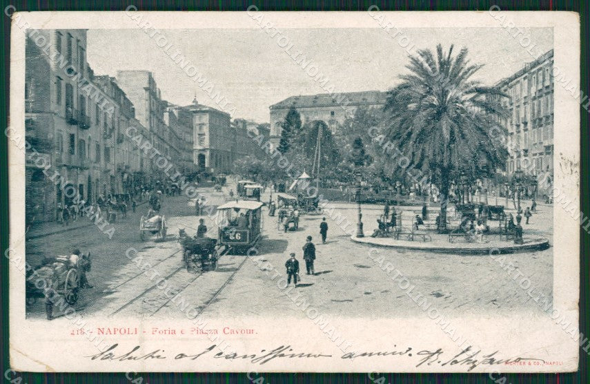 Napoli Città Tram PIEGHE STRAPPINO cartolina KV6260 – fronte