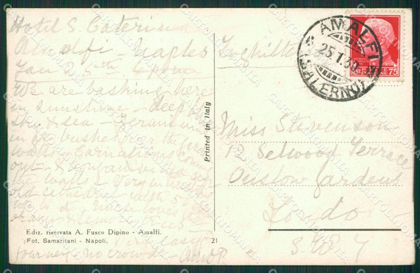 Salerno Amalfi cartolina KV6299 – retro