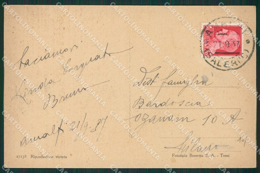 Salerno Amalfi cartolina KV6313 – retro