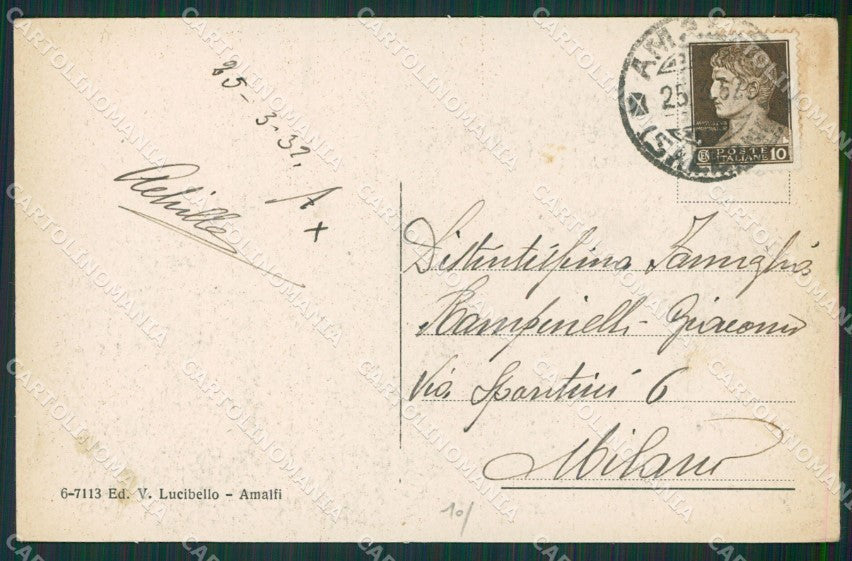 Salerno Amalfi cartolina KV6318 – retro