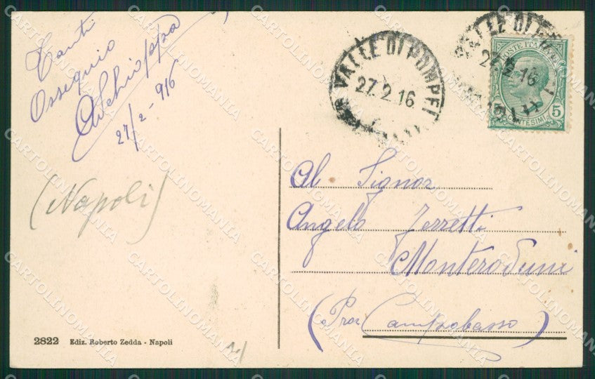 Napoli Pompei Valle di cartolina KV6338 – retro