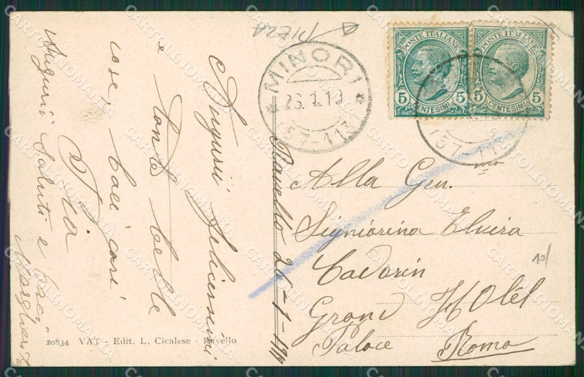 Salerno Ravello Palazzo Rufolo PIEGA cartolina KV6381 – retro