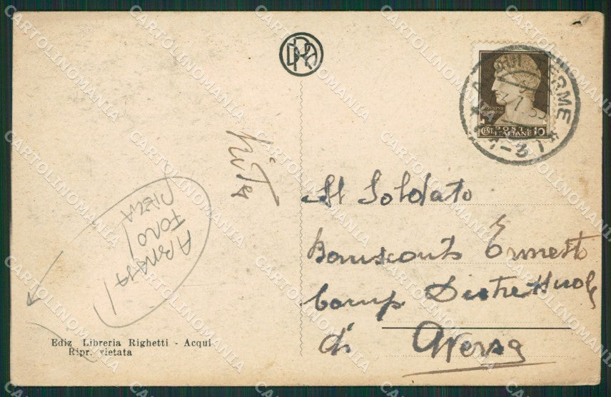 Alessandria Acqui Antiche Terme ABRASA FORO PIEGA cartolina KV6417 – retro