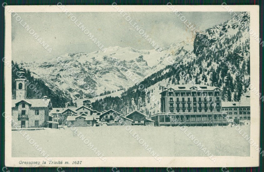 Aosta Gressoney La Trinité Neve Nevicata cartolina KV6428 – fronte