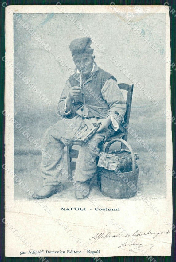 Napoli Costumi PIEGA cartolina KV6456 – fronte