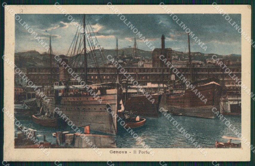 Genova Città Navi Chiaro di Luna cartolina KV6509 – fronte