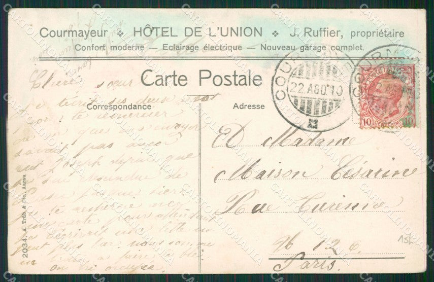Aosta Courmayeur Monte Bianco cartolina KV6551 – retro