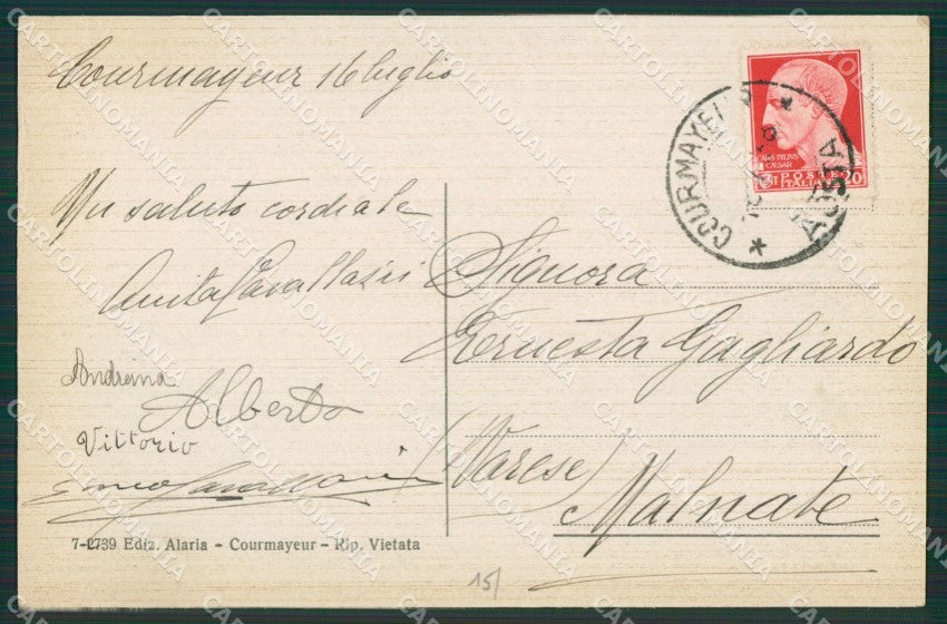 Aosta Courmayeur cartolina KV6553 – retro