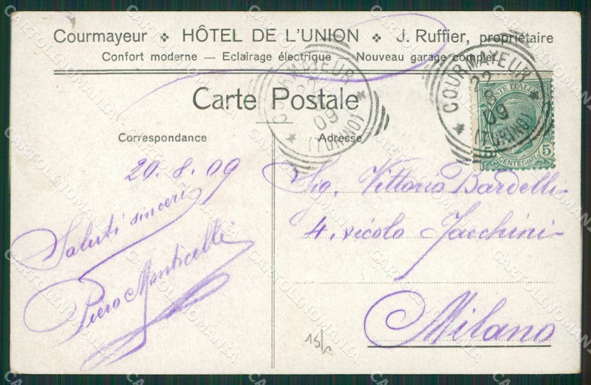 Aosta Courmayeur cartolina KV6557 – retro