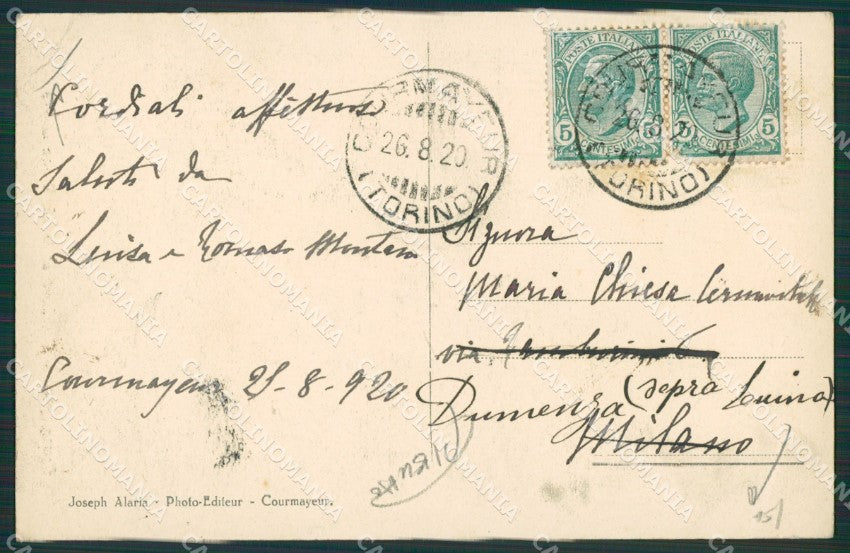 Aosta Courmayeur Entrèves PIEGHE cartolina KV6562 – retro