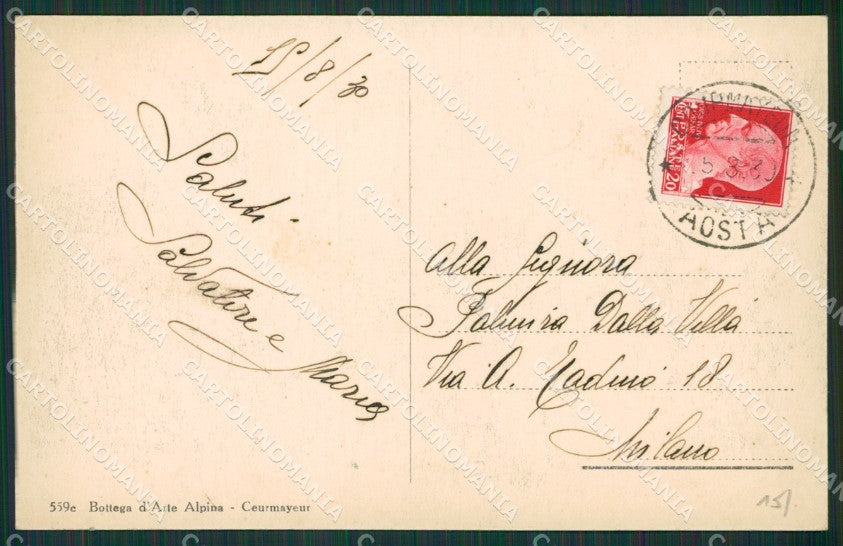 Aosta Courmayeur cartolina KV6569 – retro