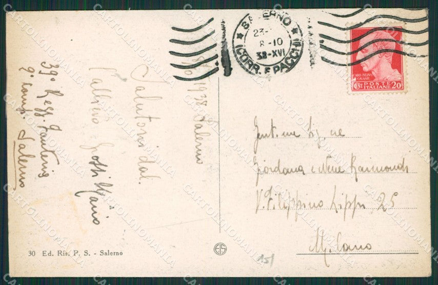 Salerno Amalfi cartolina KV6595 – retro