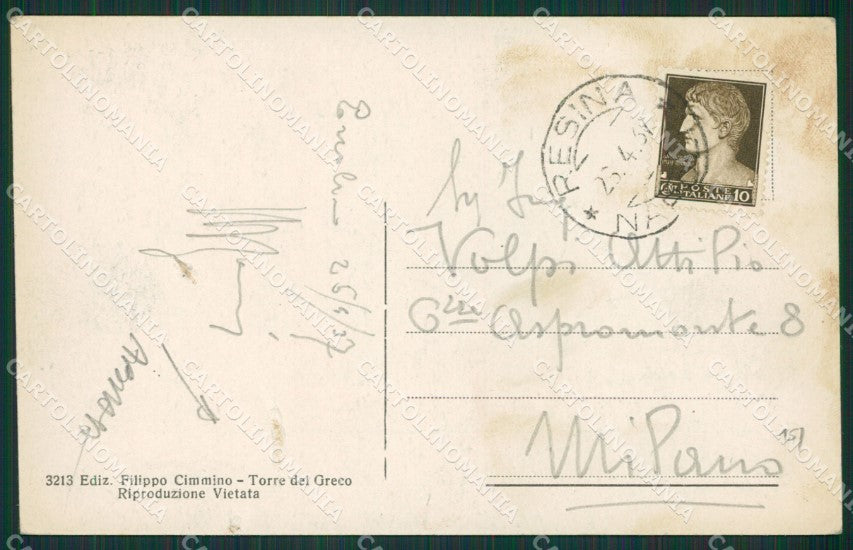 Napoli Ercolano Resina Scavi ABRASA cartolina KV6630 – retro