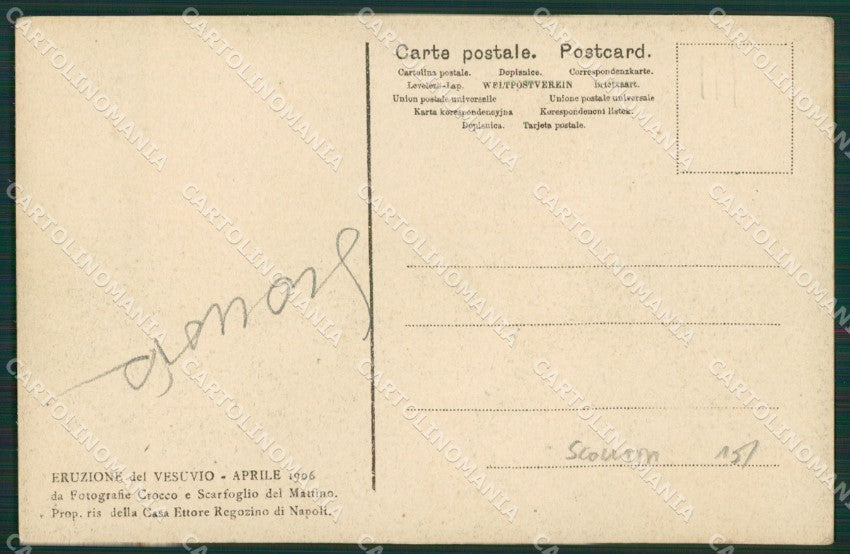 Napoli San Giuseppe Vesuviano SCOLLATA cartolina KV6648 – retro