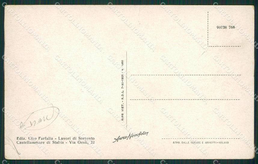 Napoli Castellammare di Stabia Auto Circumvesuviana PIEGA cartolina KV6657 – retro