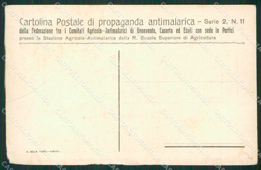 Napoli Portici Propaganda Antimalarica ANGOLINO STRAPPATO cartolina KV6663 – retro