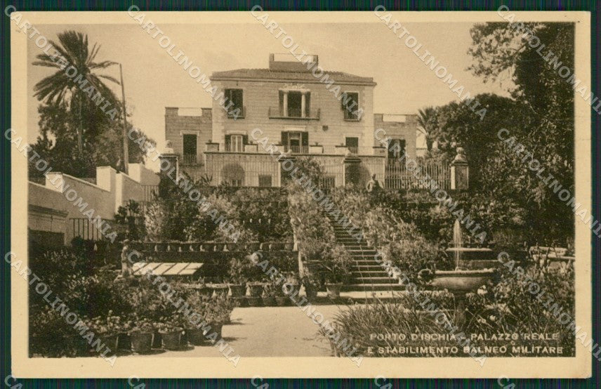 Napoli Porto D'Ischia Palazzo Reale Stabilimento Militare cartolina KV6672 – fronte