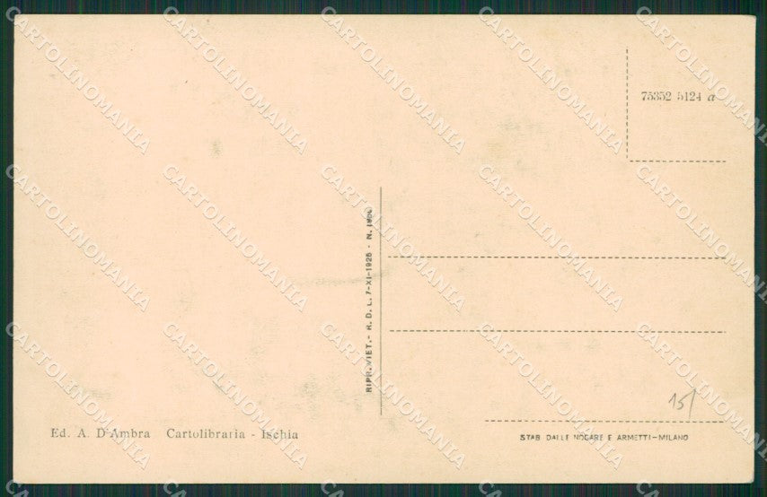 Napoli Porto D'Ischia Palazzo Reale Stabilimento Militare cartolina KV6672 – retro