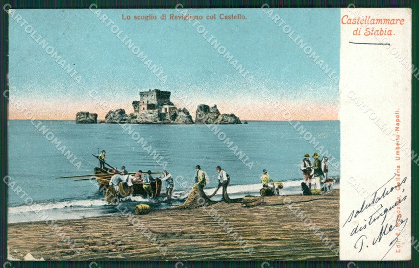 Napoli Castellammare di Stabia Revigliano Pescatori ABRASA cartolina KV6695 – fronte