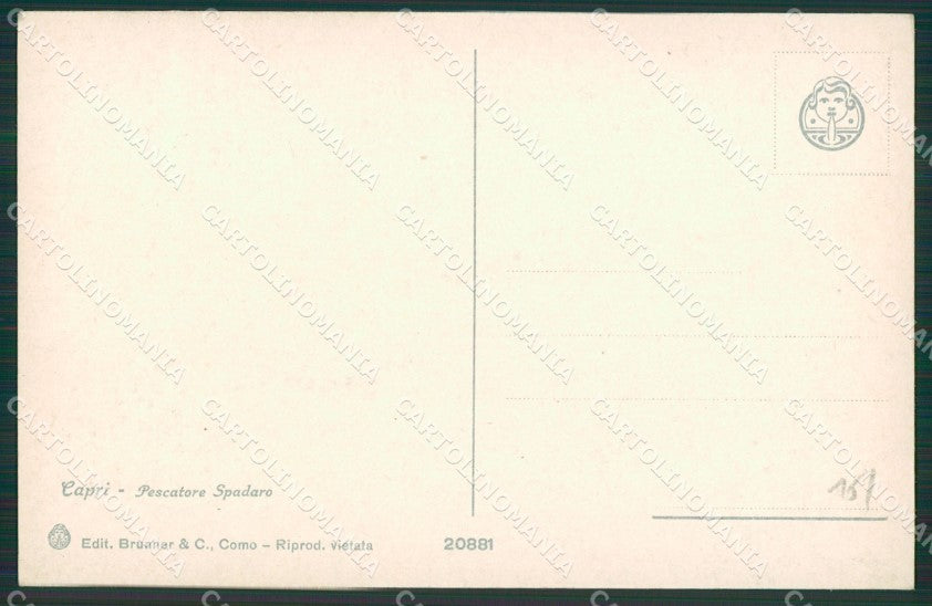 Napoli Capri Costumi cartolina KV6709 – retro