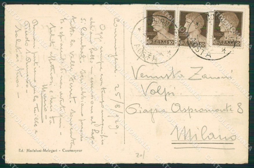 Aosta Courmayeur Entrèves cartolina KV6718 – retro