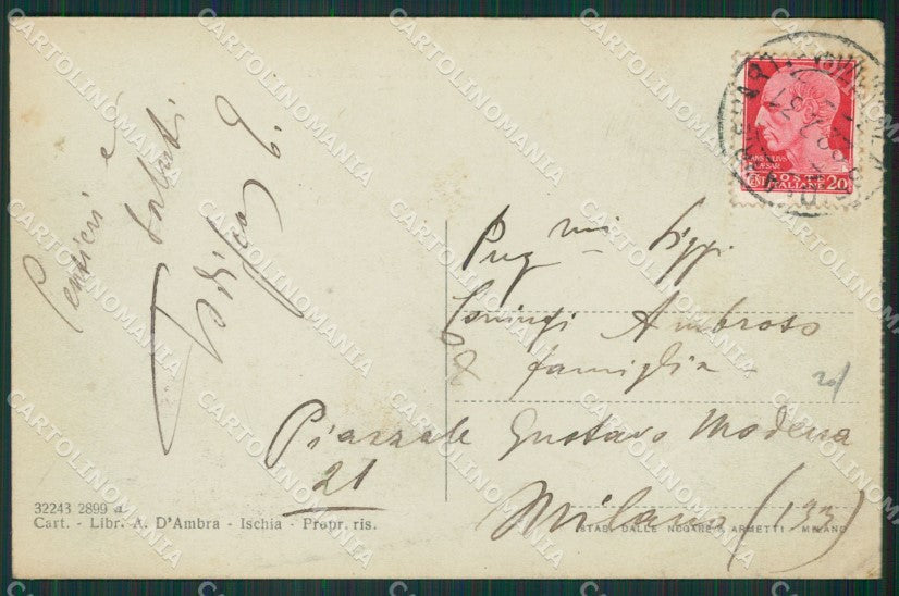 Napoli Porto D'Ischia Palazzo Reale Stabilimento Militare cartolina KV6759 – retro